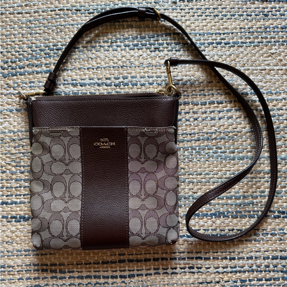 Coach canvas/leather crossbody bag